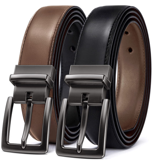 Men's Belt,Reversible Belt 1.25" For Gift Mens Casual Golf Dress pants shirts,One Reverse For 2 Sides